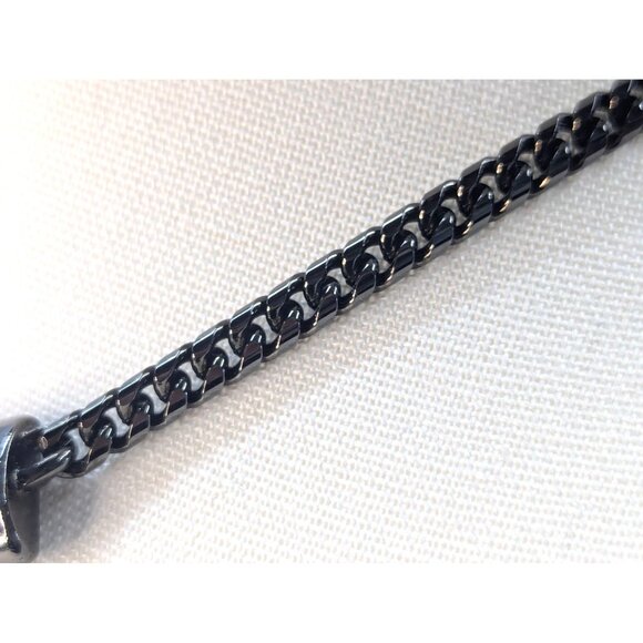 Vintage Monet Choker Necklace Black & Cream Enamel Pendant Zebra Animal Print - Picture 3 of 4